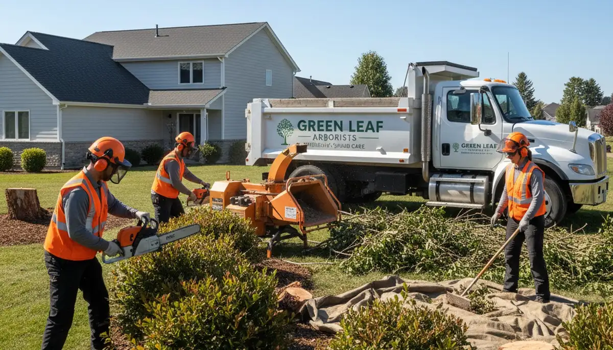 Crew performing professional shrub removal in Littleton, CO for Chop Chop Tree service