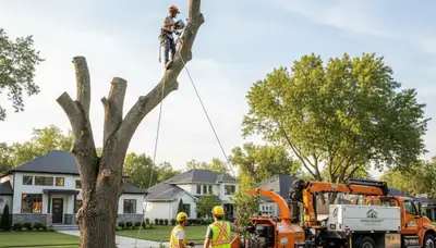 Arborist performing professional tree removal in Littleton, CO for Chop Chop Tree service