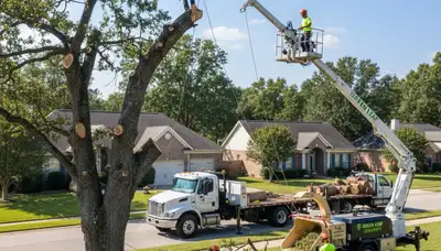 Arborist performing tree removal in Littleton, CO for Chop Chop Tree service