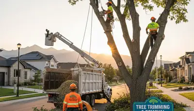 Professional tree removal service in Littleton CO safely clearing residential property trees