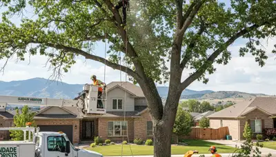 Professional tree removal service in Littleton CO safely cutting and clearing trees